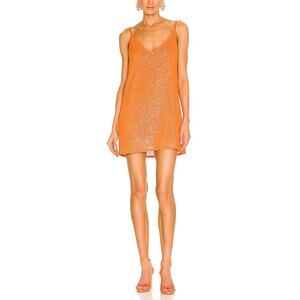 Itmfl 'Noa Solid' Orange Sequin Embellished Dress Size XS